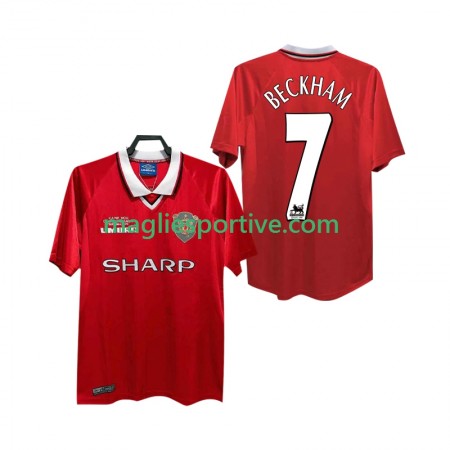 Completo Calcio Manchester United BECKHAM 7 1999 2000 Retro Divisa Prima